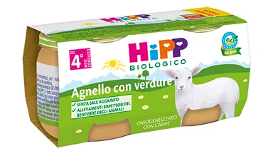 HIPP BIOLOGICO OMOGENEIZZATO AGNELLO E VERDURE 2X80 G