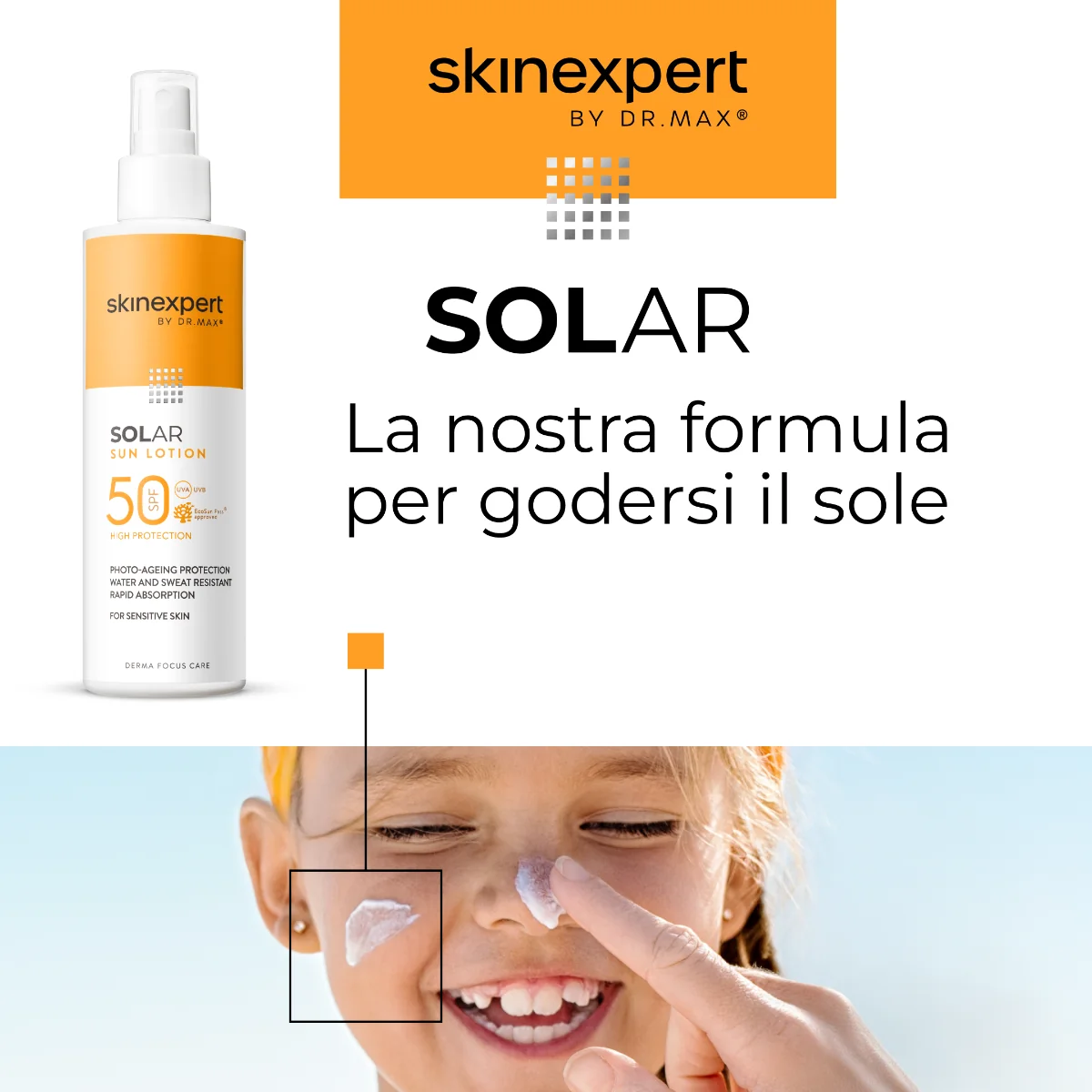 SkinExpert Crema Solare Spf 50 200Ml Protezione solare alta