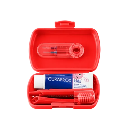 Curaprox Travel Set Kids Rosso Igiene Orale Bambini