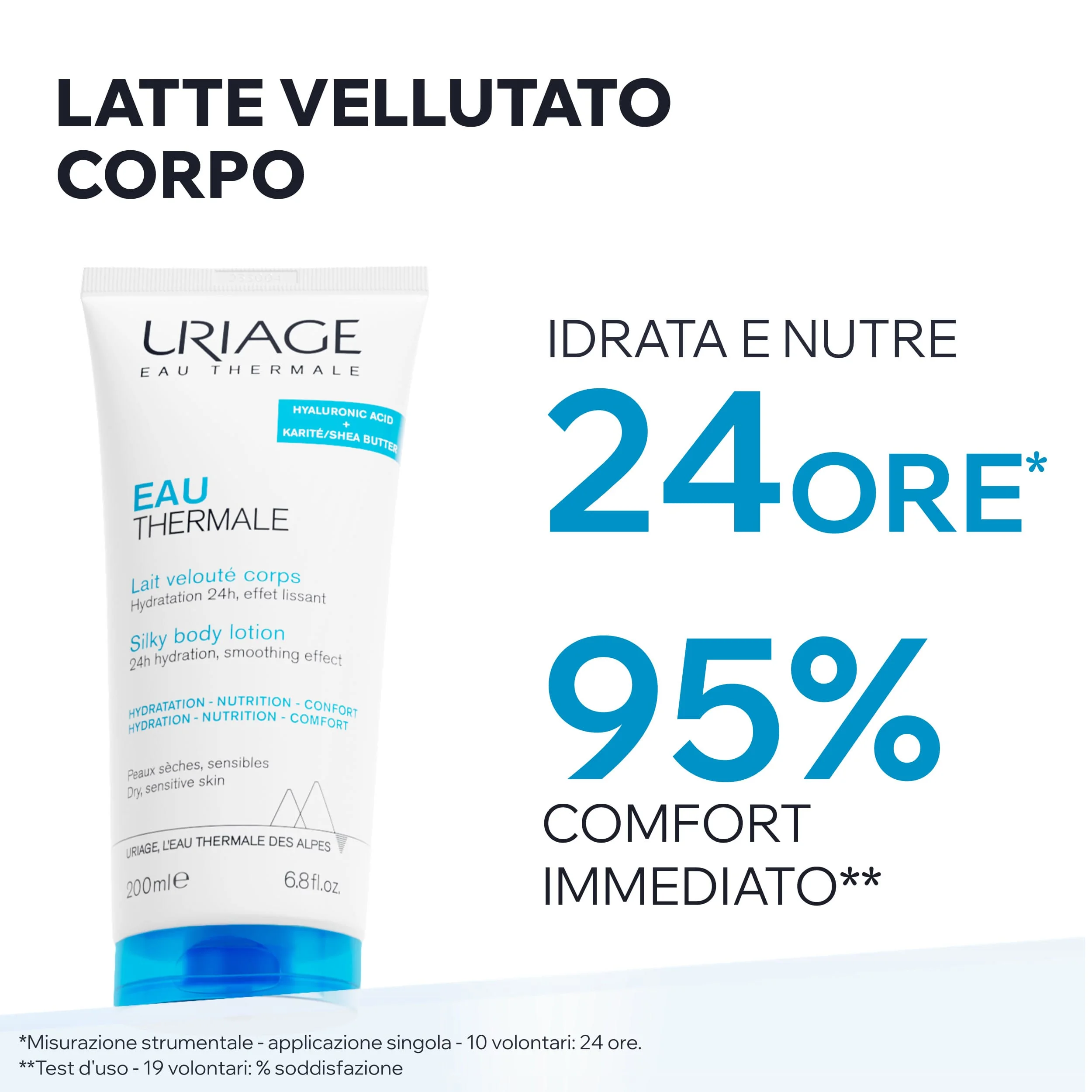 Uriage Eau Thermale Latte Corpo Fluido Idratante 200 ml Pelle Sensibile e Secca