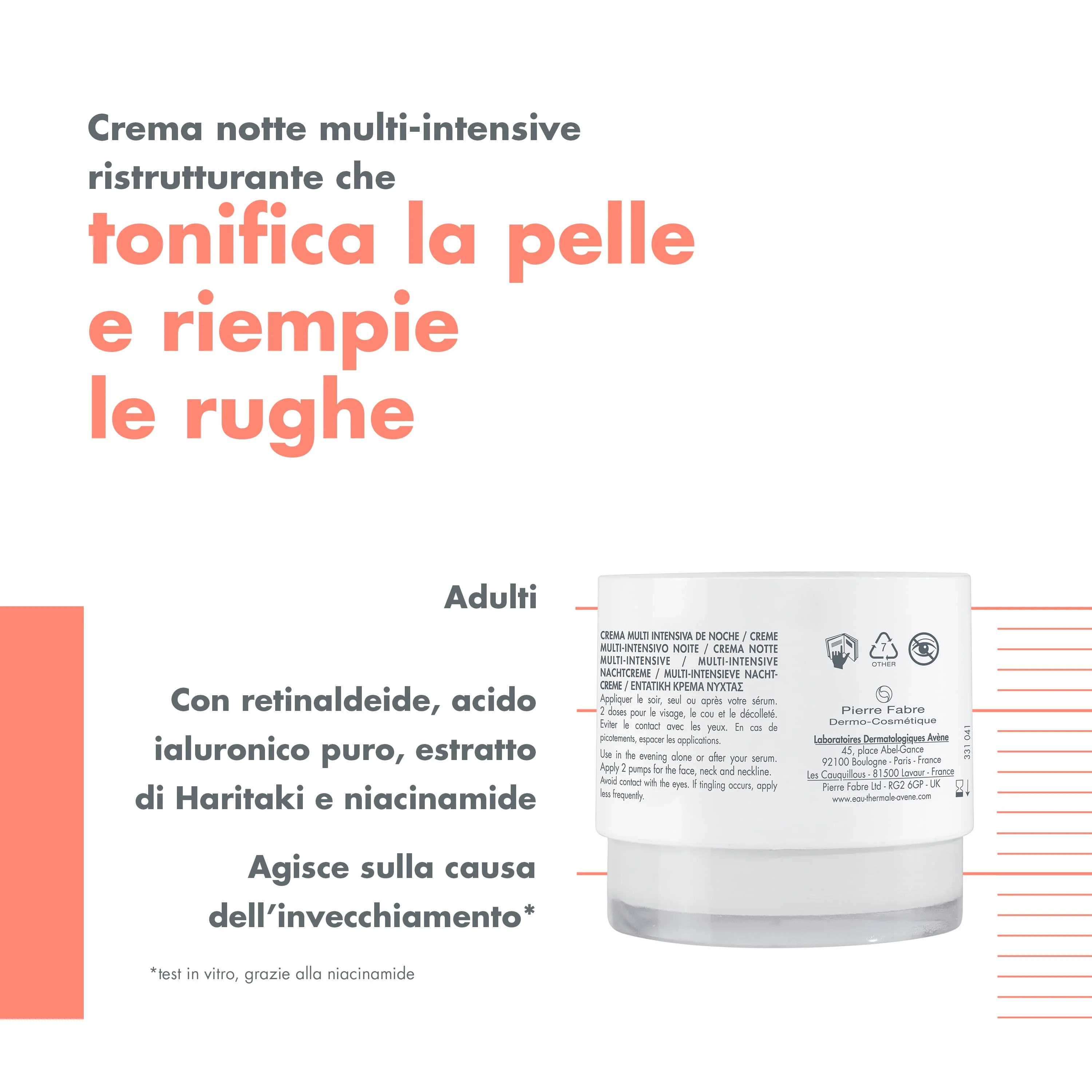 Eau Thermale Avène Hyaluron Activ B3 Crema Notte Multi-Intensive 40 ml Anti-età