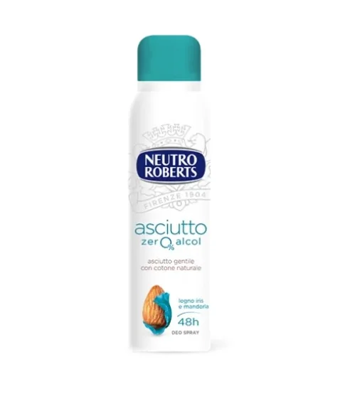 Neutro Roberts Deo Spray Asciutto Zero Alcool 150 ml Legno, Iris e Mandorla