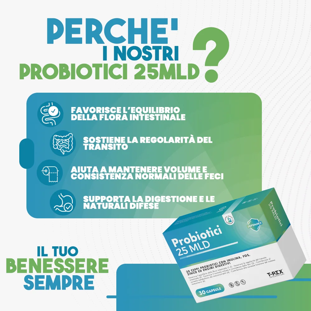 T-Rex Probiotici 25Mld 30Cps Equilibrio Flora Intestinale