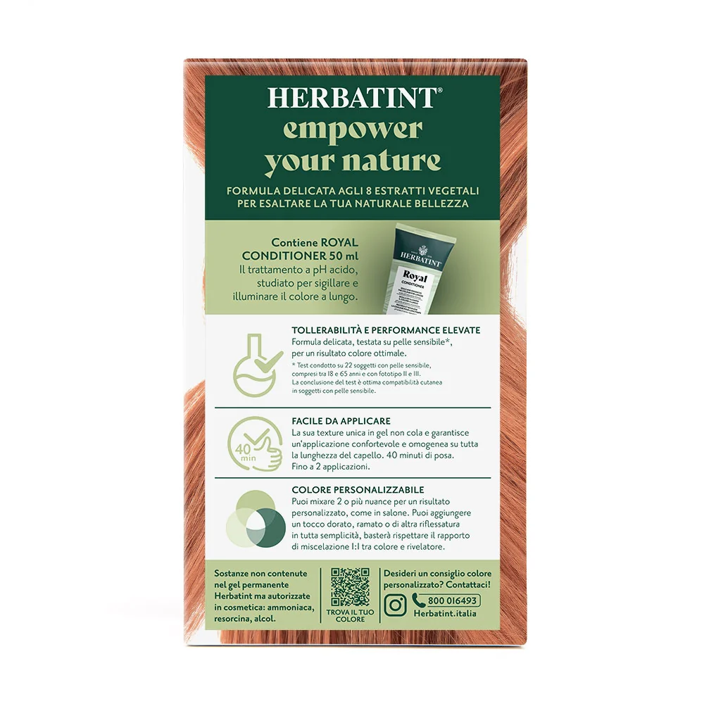 Herbatint Gel Colorante Permanente 8R Biondo Chiaro Ramato 170 Ml Colore Intenso e Duraturo