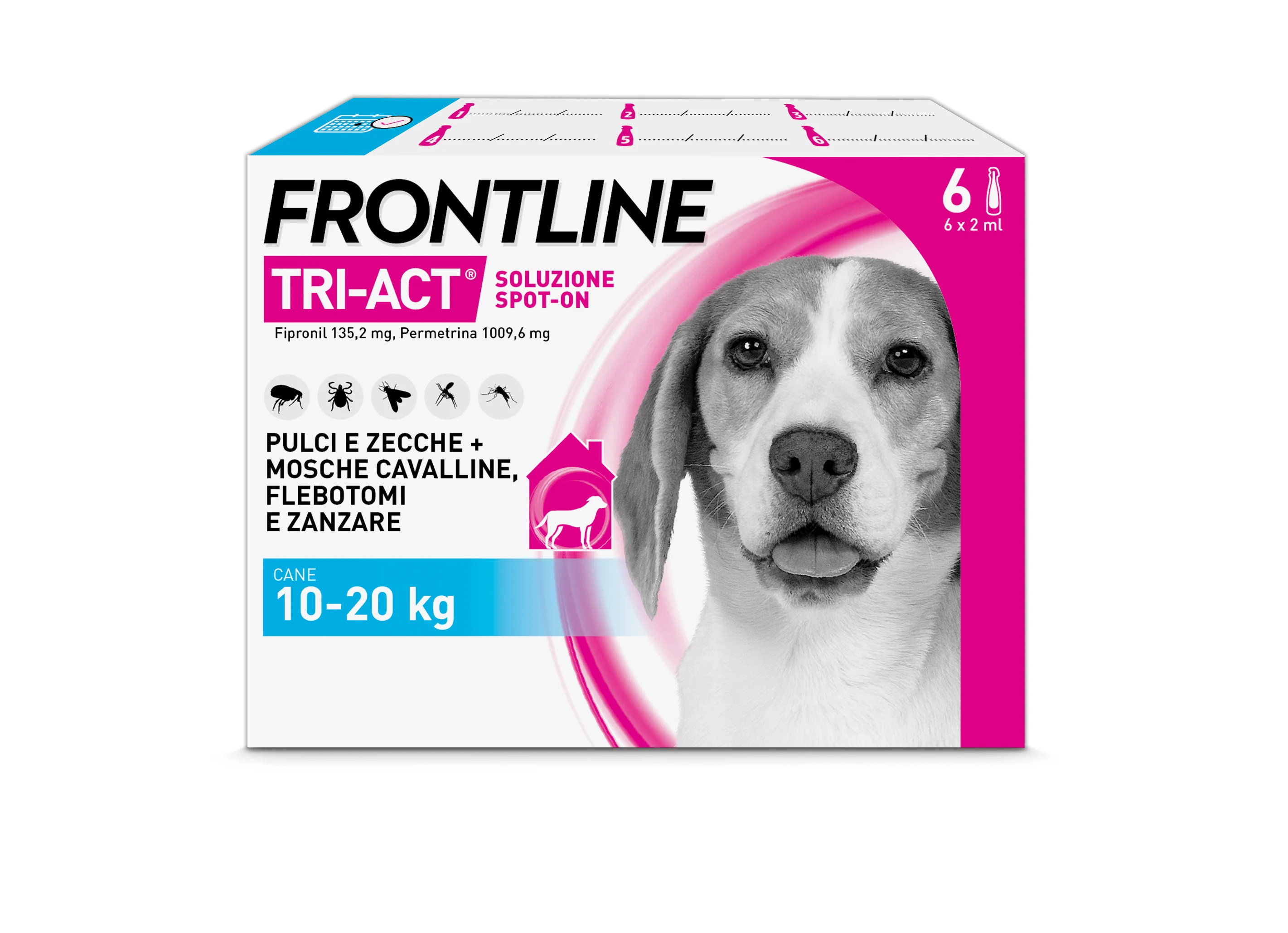 Frontline Tri-Act X6 Antiparassitario Per Cani Contro Parassiti E Insetti Volanti (10-20Kg)