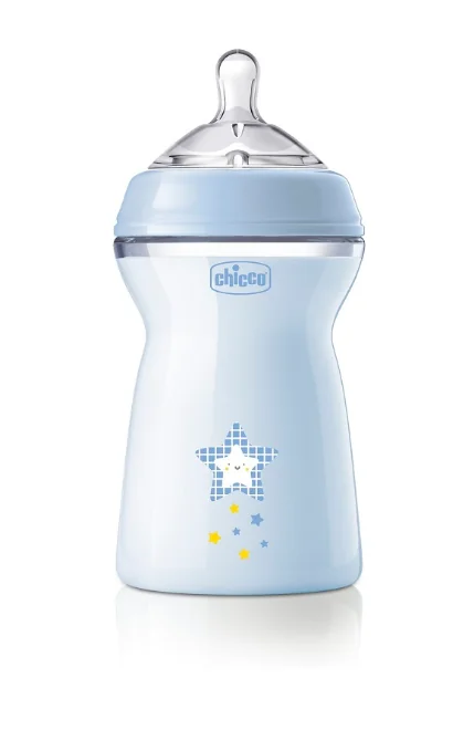 Chicco Biberon Natural Feeling Flusso Veloce 330 ml Azzurro 6 Mesi+