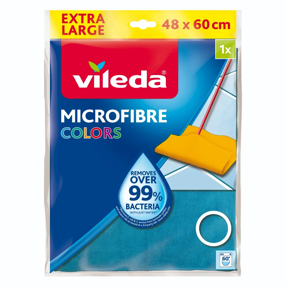 Vileda Panno Pavimenti Colors 1 Pezzo 100% Microfibra