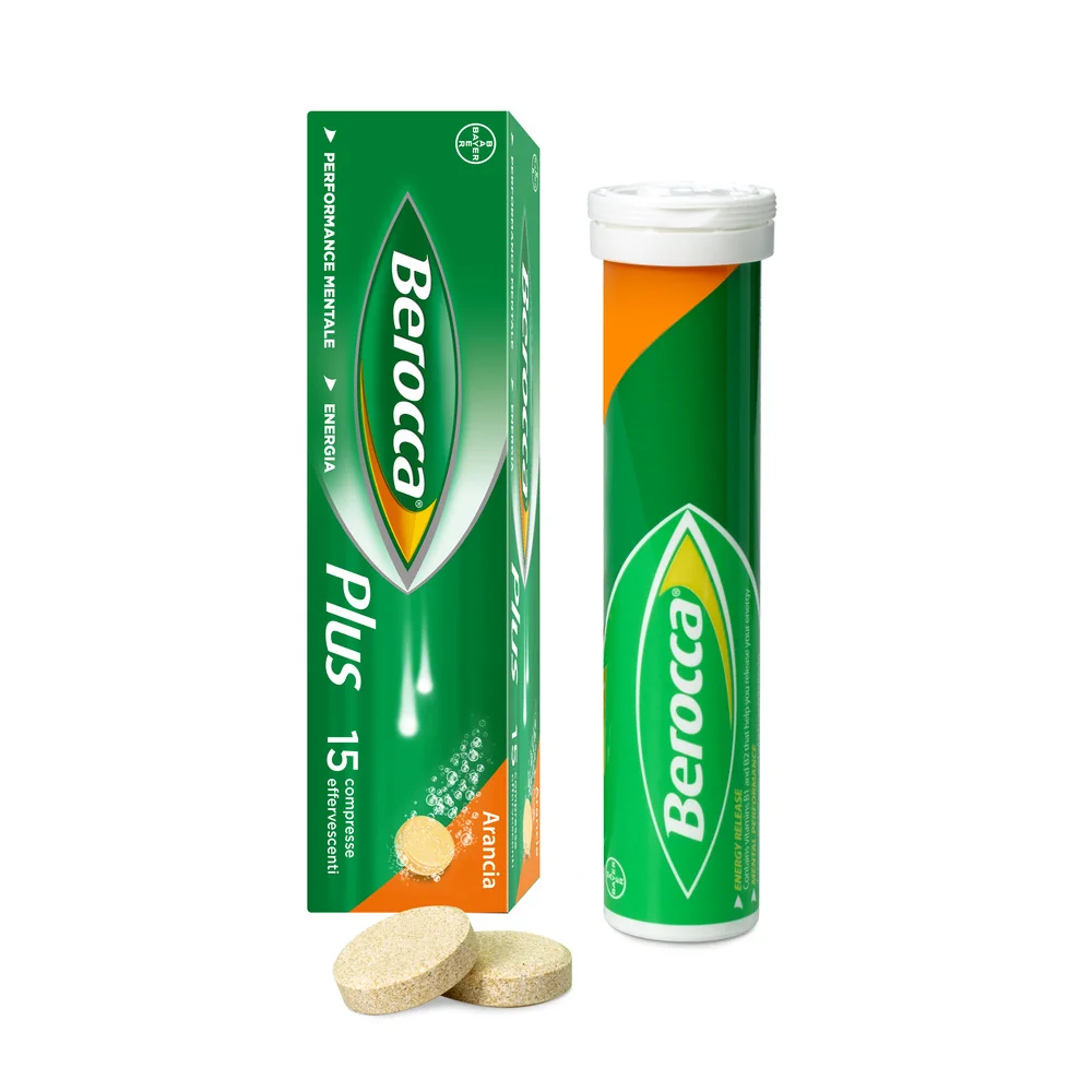 Berocca Plus Integratore Vitamine Minerali 15 Compresse Effervescenti Energia, Concentrazione, Memoria