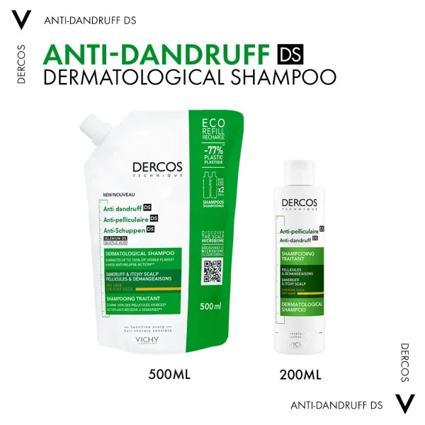 Vichy Dercos Technique 200 ml Shampoo Antiforfora per Capelli Secchi Shampoo Trattante Capelli Secchi