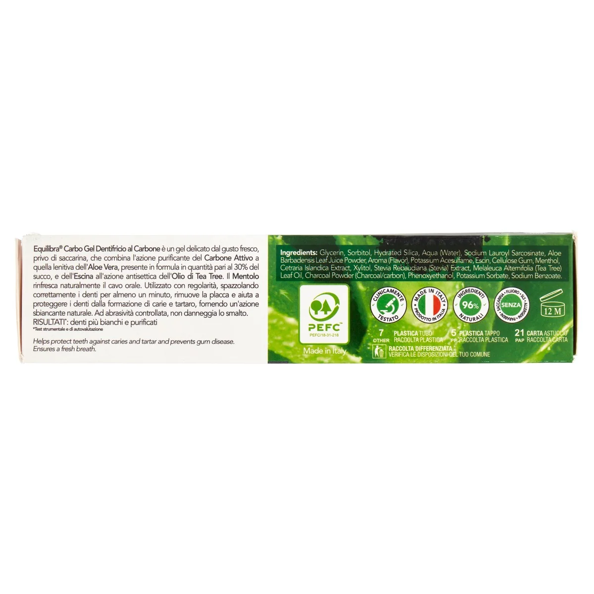 Equilibra Carbo Gel Dentifricio 75 ml Purificante