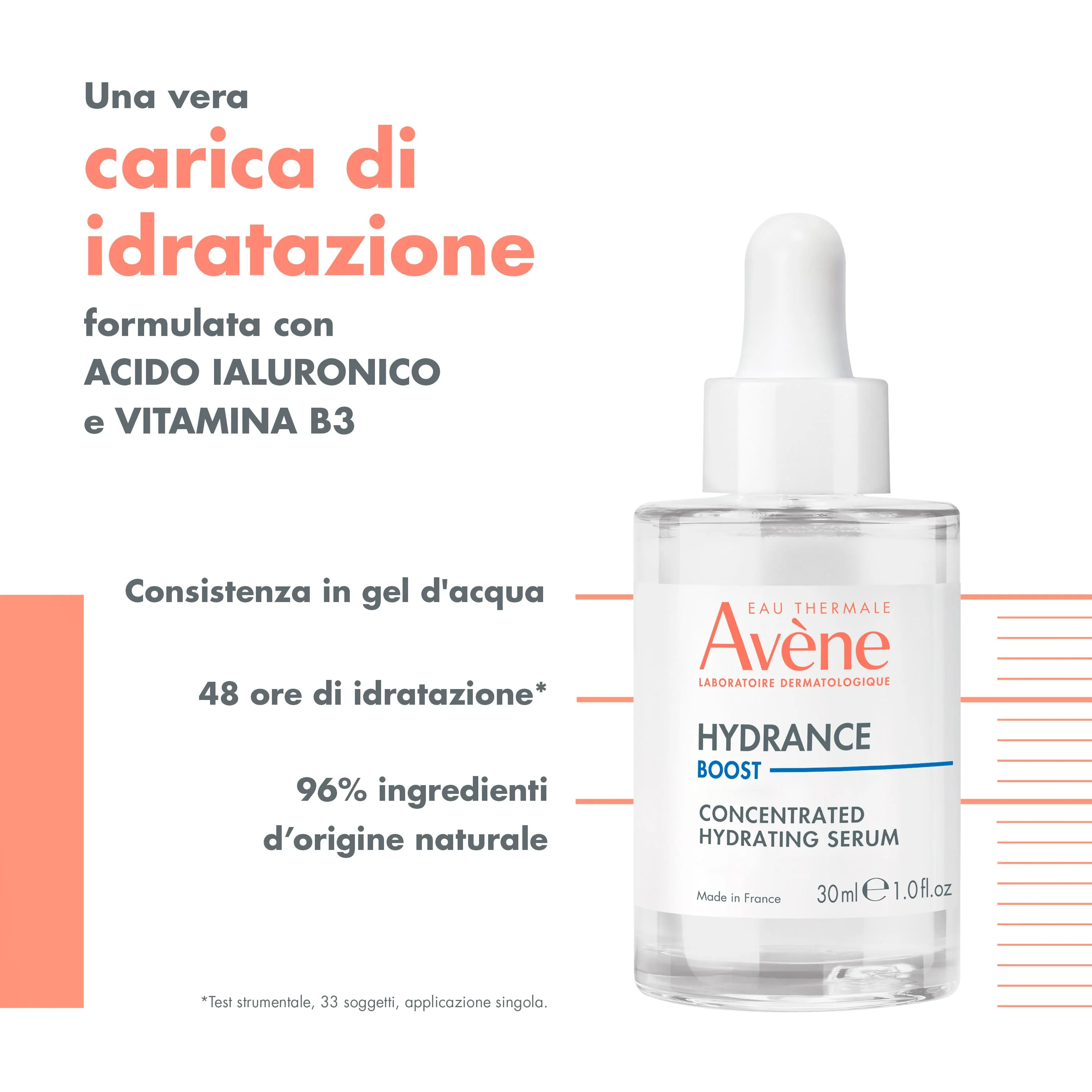 Eau Thermale Avene Hydrance Boost Siero Concentrato Idratante 30 ml Pelle Disidratata