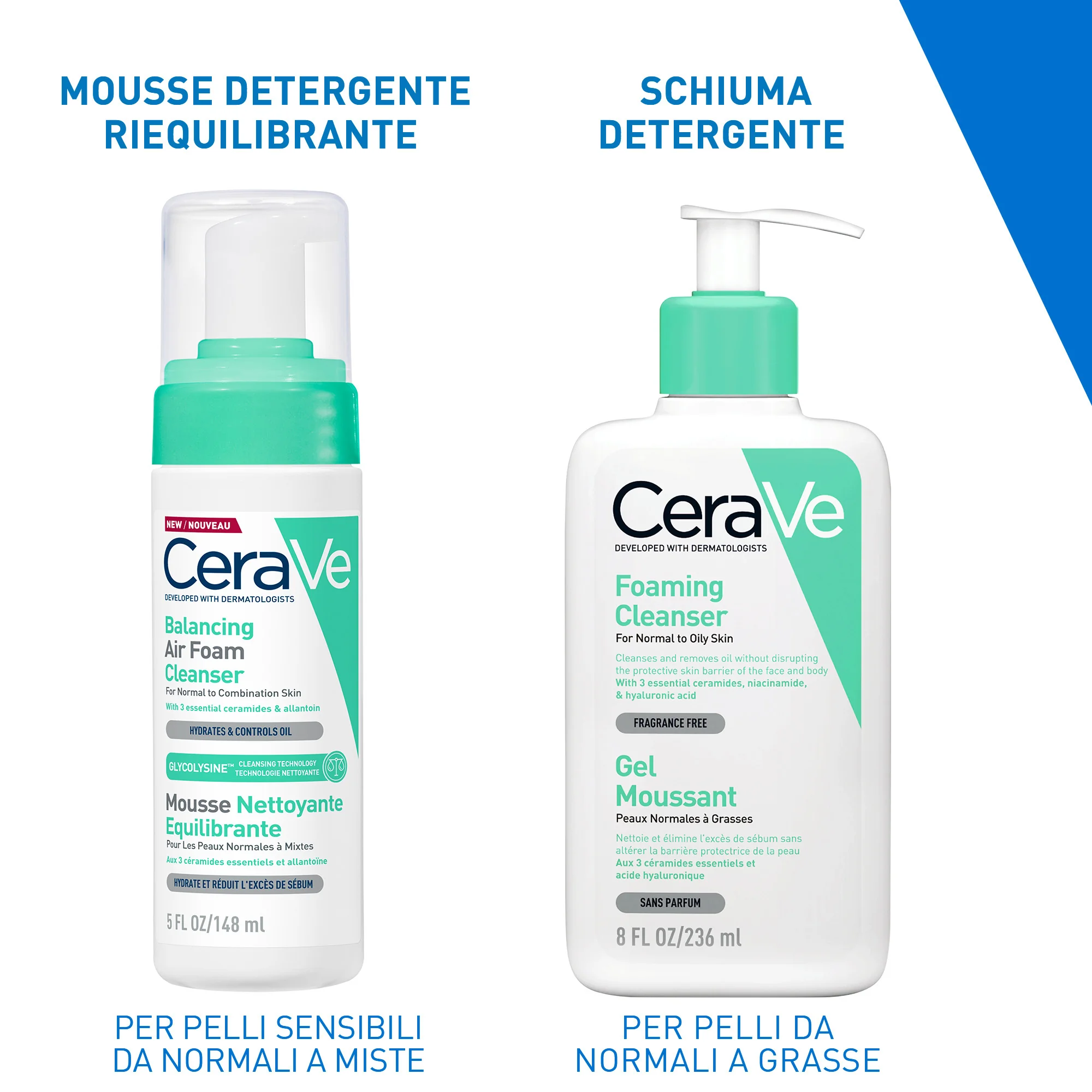 Cerave Detergente Mousse Riequilibrante 148 ml Pelle da Normale a Mista