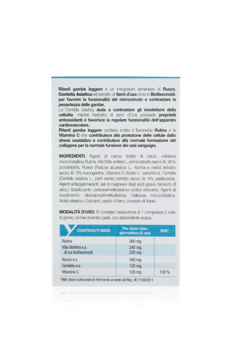 Ritenil Gambe Leggere 40 Compresse Estratti Vegetali