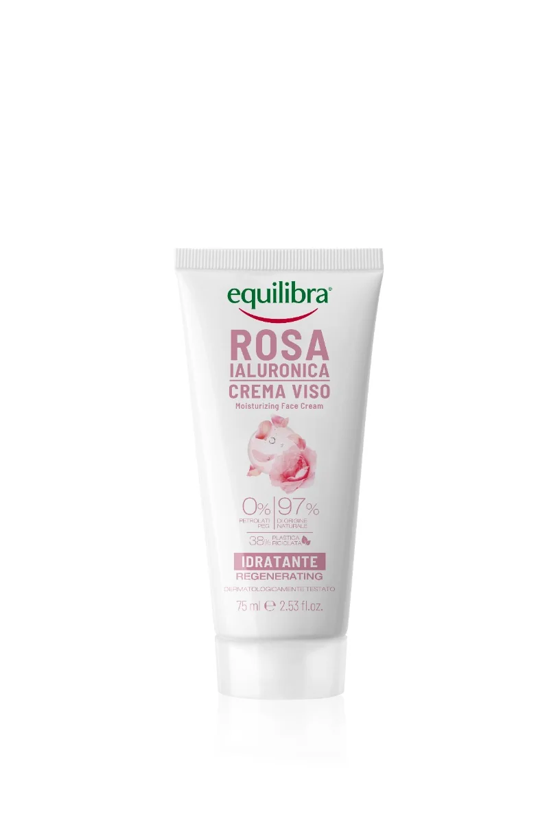 Equilibra Kit Viso Rosa Ialuronica Special Contorno Occhi Liftante 15 ml + Sapone 100% Vegetale 50 g + Crema Viso Idratante