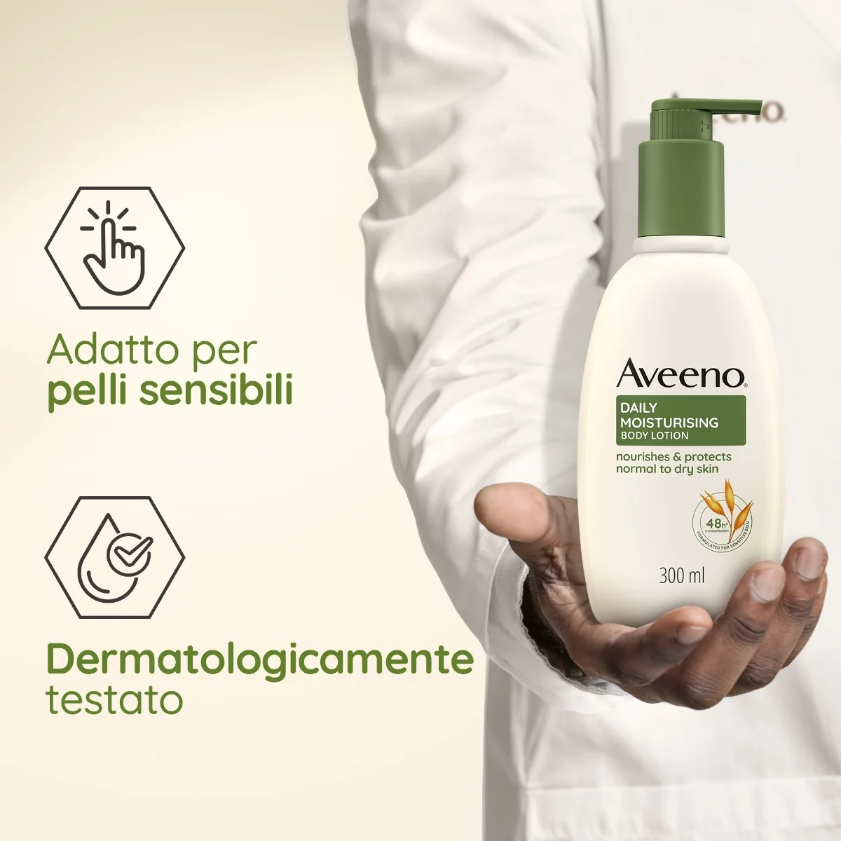 Aveeno Daily Moisturising Crema Idratante Corpo 300 ml Pelle Secca