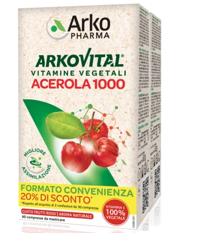 Arkopharma Arkovital Acerola 1000 60 Compresse Vitamina C Naturale