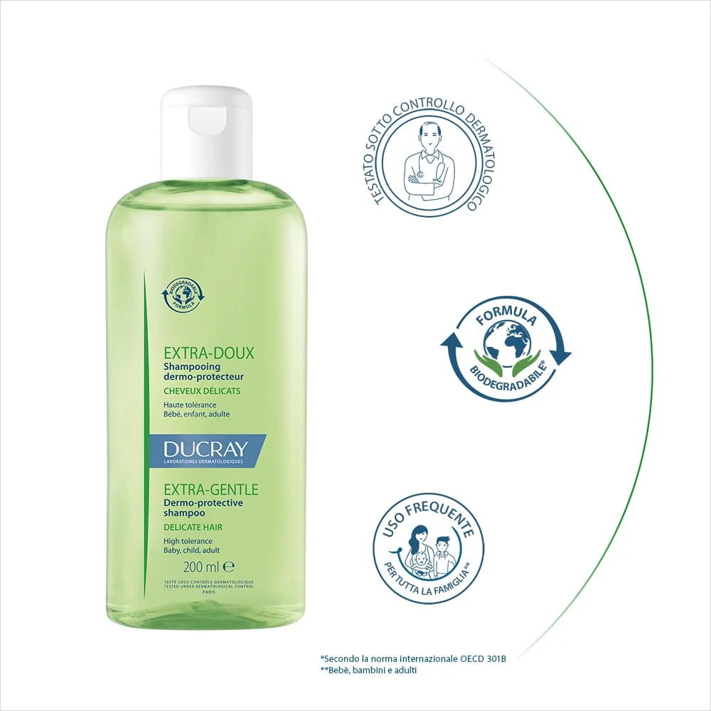 Ducray Extra Delicato Shampoo Dermo-Protettivo 200 ml Pelle Sensibile