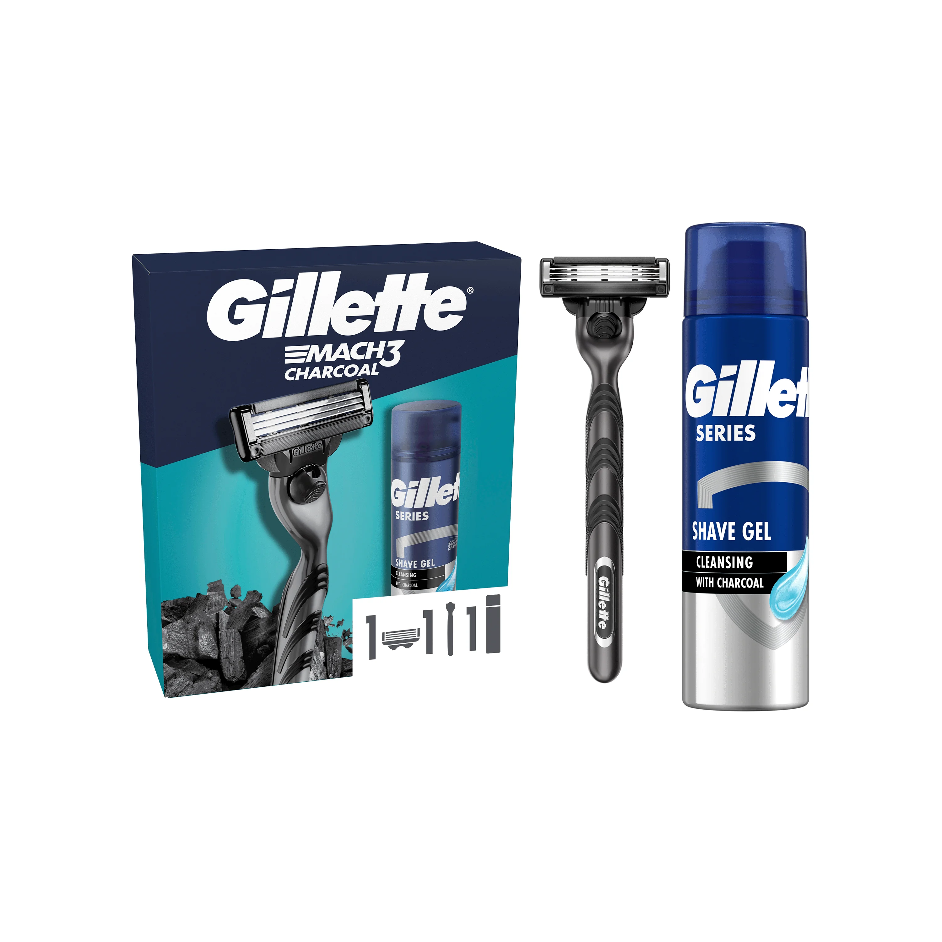 Gillette Gift Set Mach3 + Gel Cura della Barba