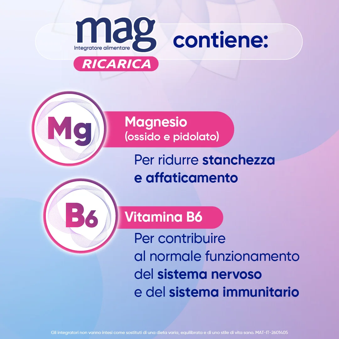 Mag Ricarica 24 Ore 24 Bustine da 4g Integratore per la stanchezza fisica e mentale