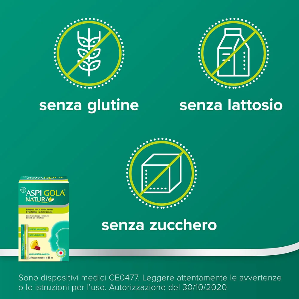 Aspi Gola Natura Sciroppo Amarena-Limone 16 Bst Mal di Gola
