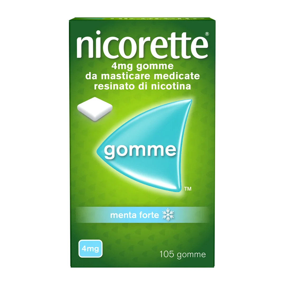 Nicorette 4 Mg Gusto Menta Forte 105 Gomme Masticabili Per Smettere di Fumare