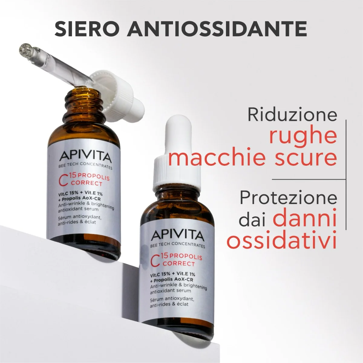 Apivita Bee Tech Concentrates C15 Propolis Correct 30 Ml Siero Anti-Rughe e Anti-Macchie