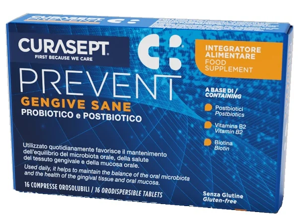 Curasept Prevent Gengive Sane 16 Compresse Orosolubili