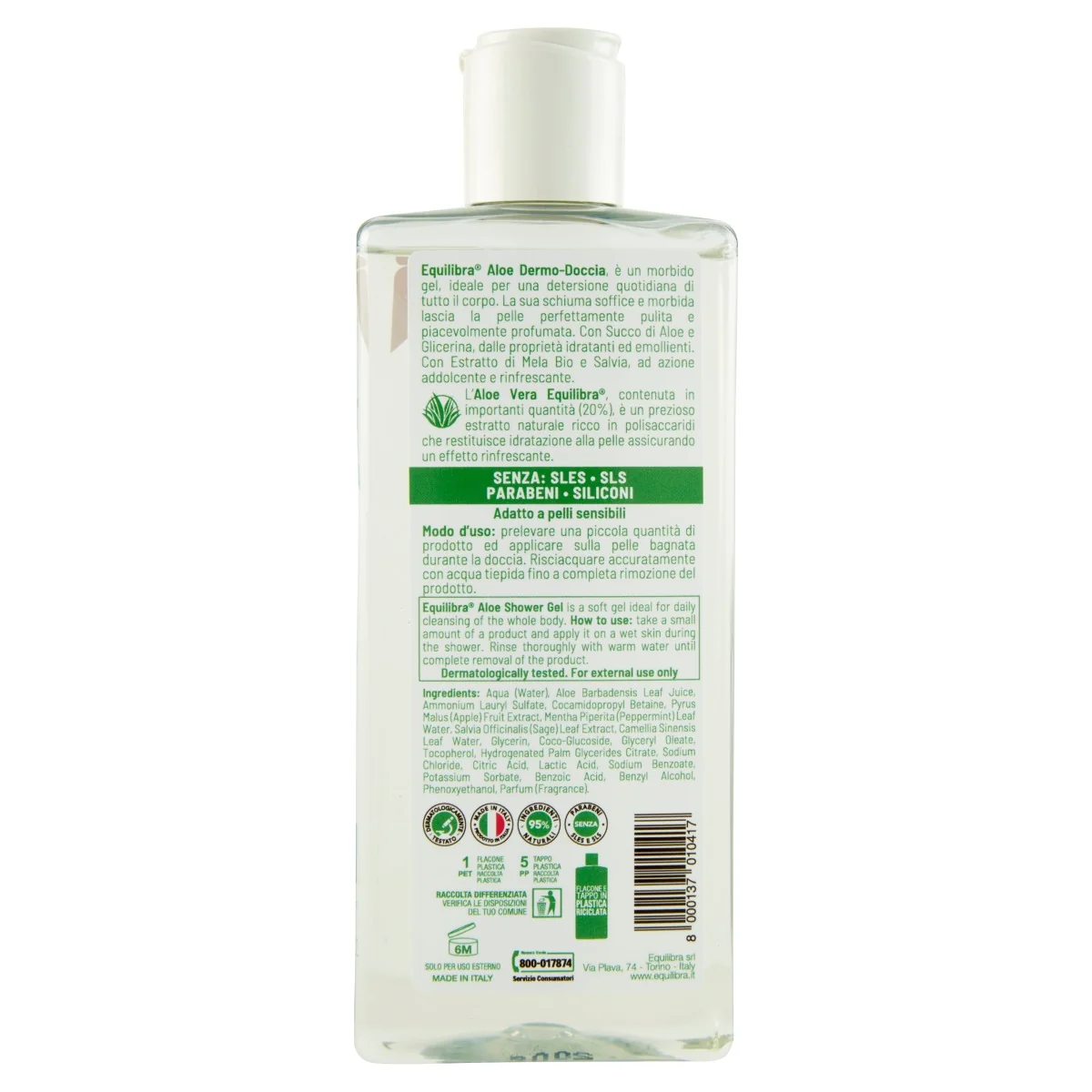 Equilibra Aloe Doccia Schiuma 265 Ml Igiene del Corpo