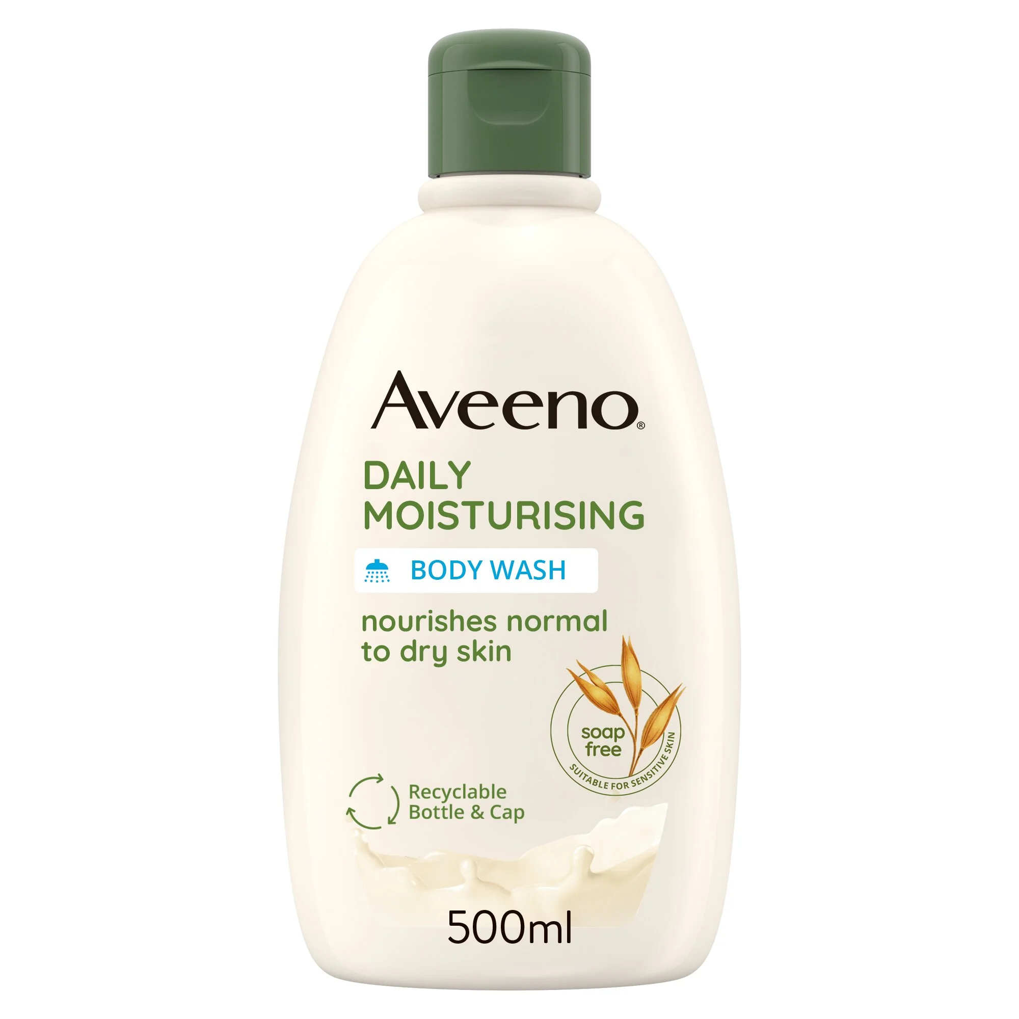 Aveeno Daily Moisturising Detergente Corpo 500 ml Bagnoschiuma Per Pelli da Normali a Secche