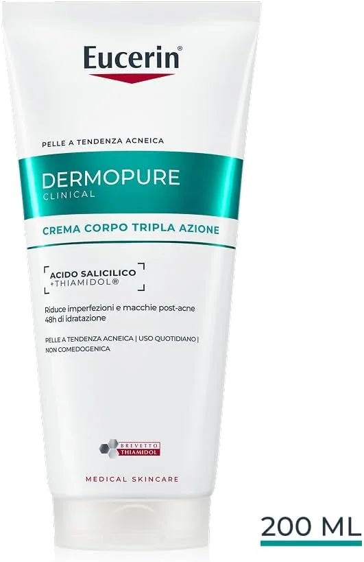 Dermopure Clinical Crema Corpo Tripla Azione 200 ml Anti Imperfezioni e Anti Macchie
