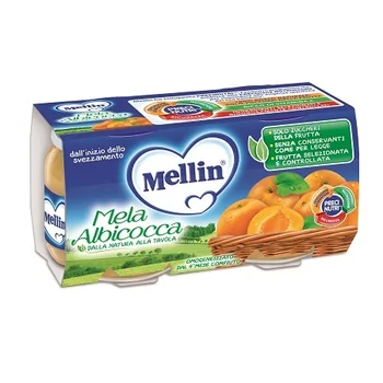 Mellin Omogeneizzato Mela Albicocca 2X100G Alimento per Infanzia