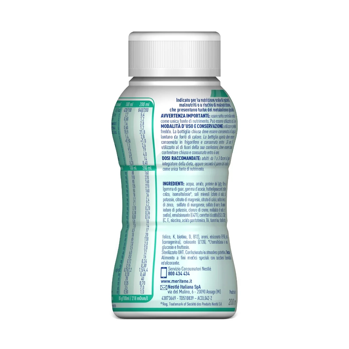 Resource Diabet Plus Fragola Alimento Dietetico Con Fibre 4x200 ml Bevanda dietetica