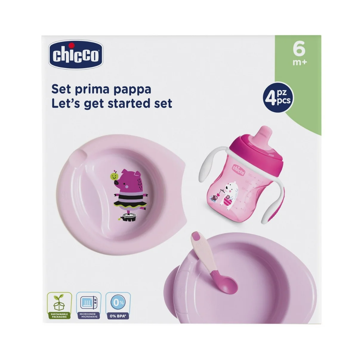 Chicco Set Pappa 6M+ Rosa Rosa