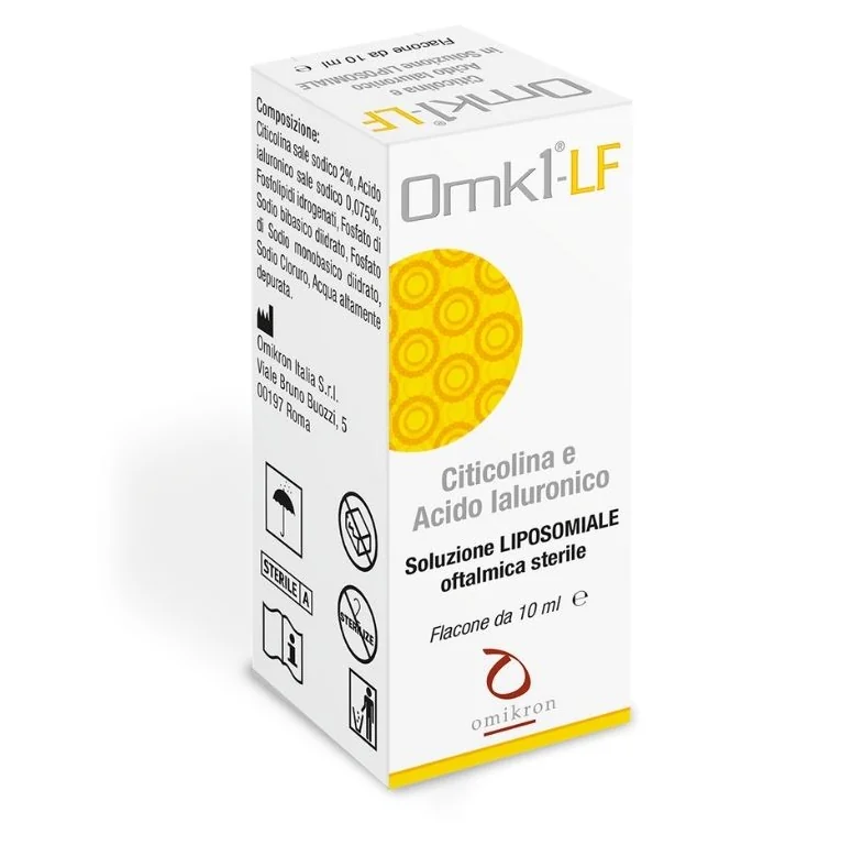 Omk1 Lf Soluzione Oftalmica Sterile Gocce 10 ml Acido Ialuronico e Citicolina