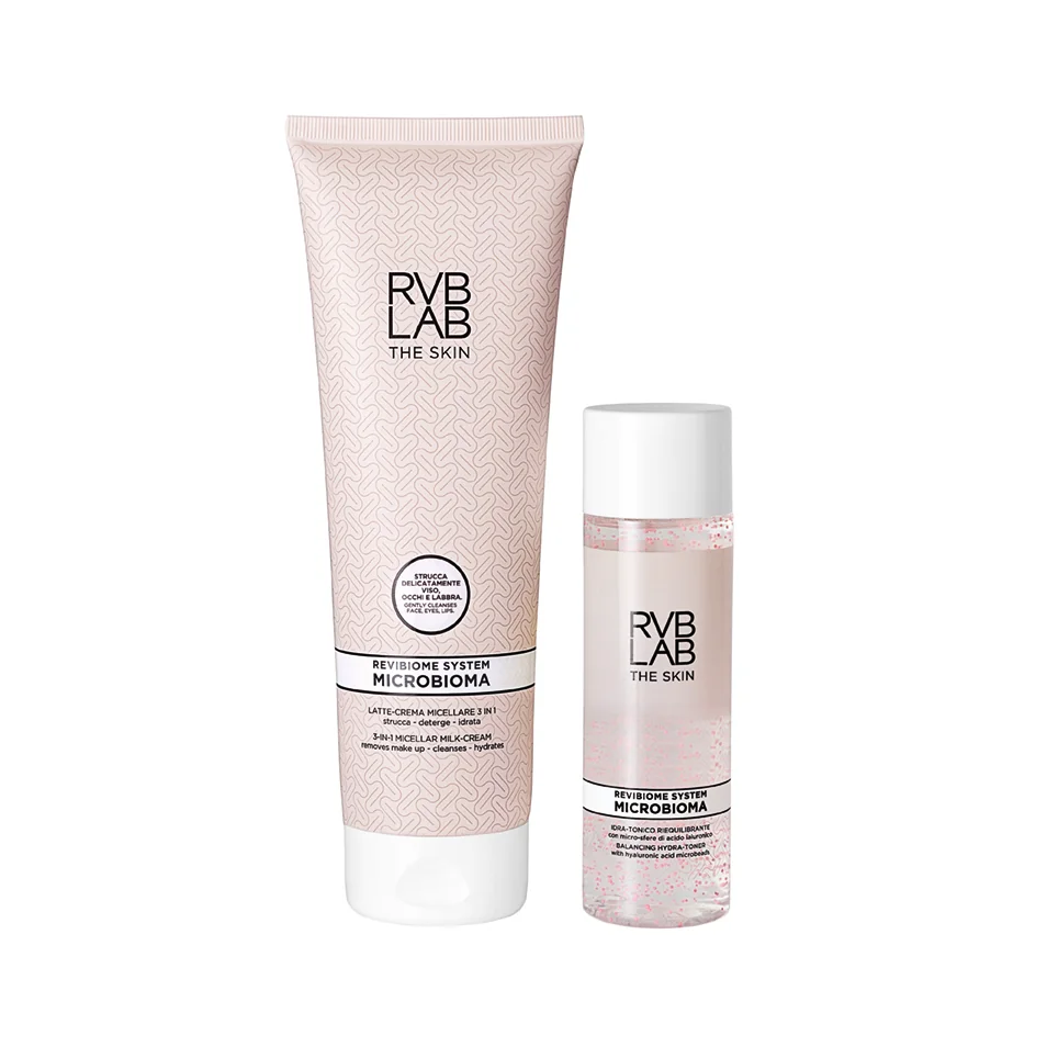 RVB Lab Kit Microbioma Detersione Latte-Crema Micellare 3 in 1 + Idra-Tonico Riequilibrante