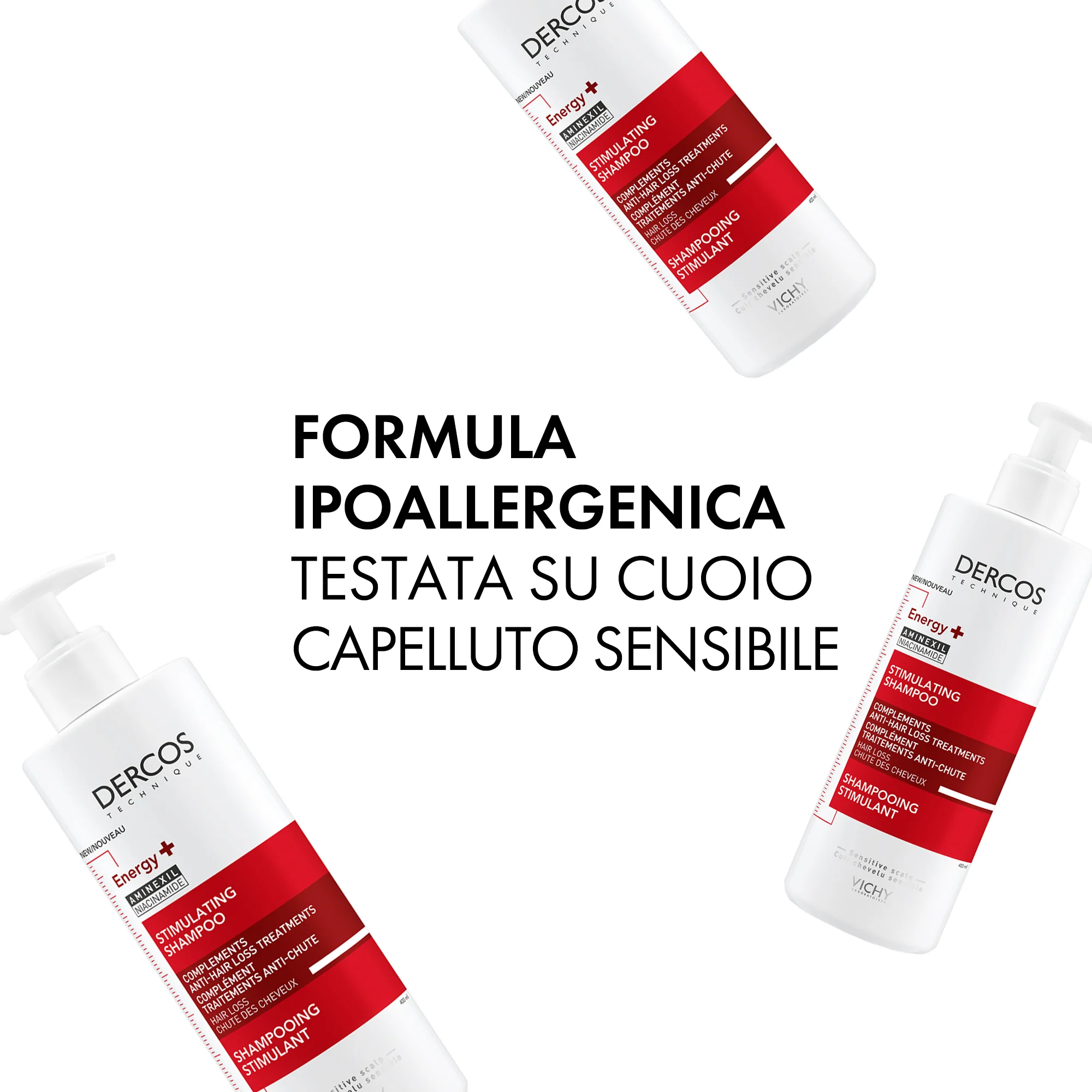 Vichy Dercos Shampoo Energy+ 400 Ml Trattamento Rivitalizzante per capelli più forti