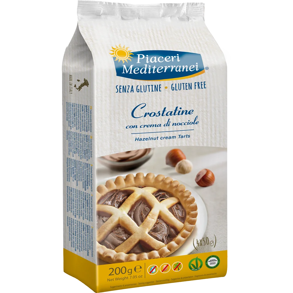 Piaceri Mediterranei Crostatine alla Nocciola Senza Glutine 4x50 g 