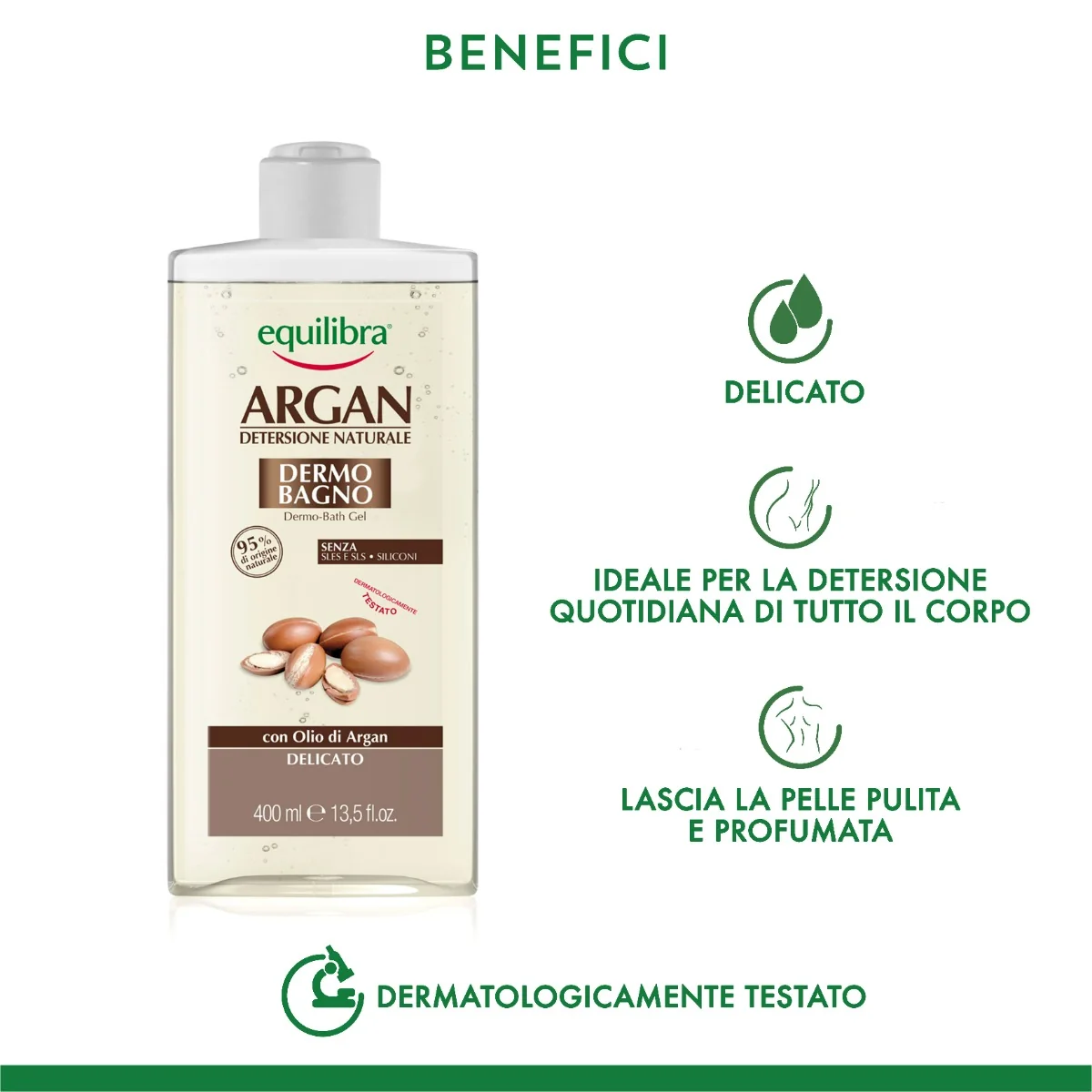 Equilibra Argan Dermo Bagno 400 Ml Igiene Quotidiana