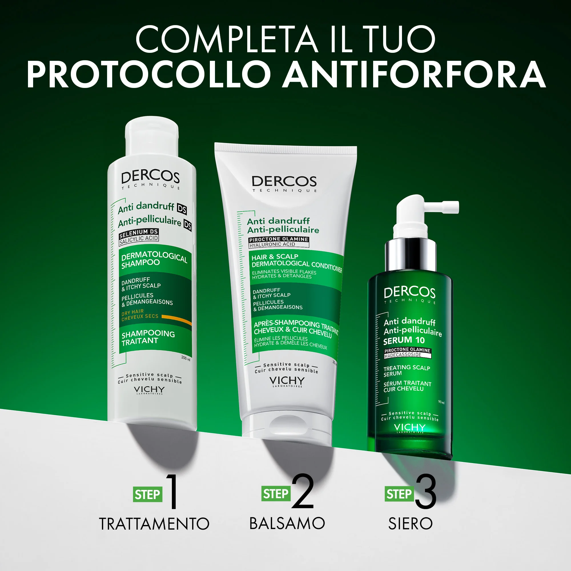 Dercos Technique Shampoo Antiforfora Ds Grassi Refill 390 Ml Specifico per i  Capelli da Normali a Grassi