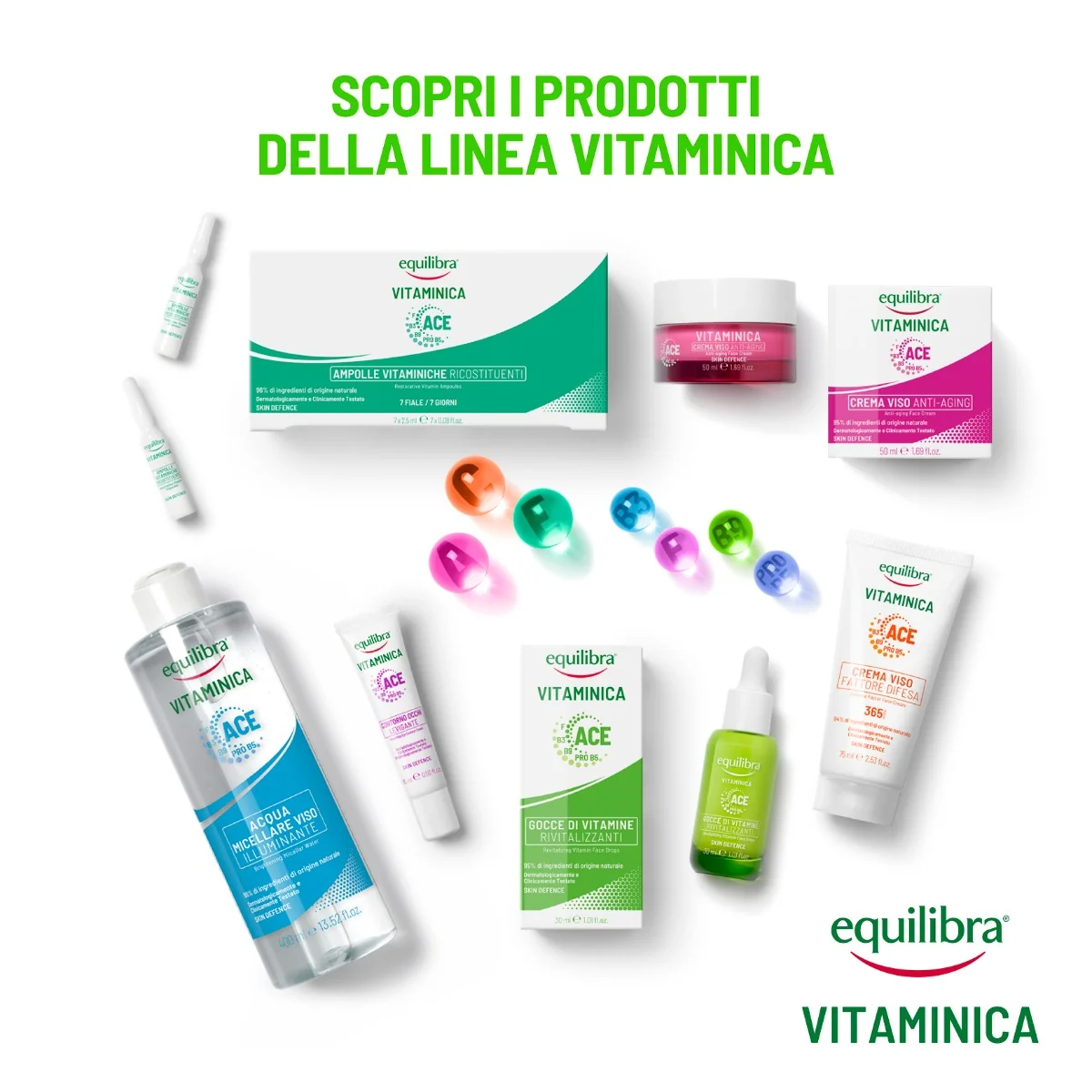 Equilibra Viso Vitaminica Gocce di Vitamine Rivitalizzanti 30 Ml Siero Viso Rinnovatore