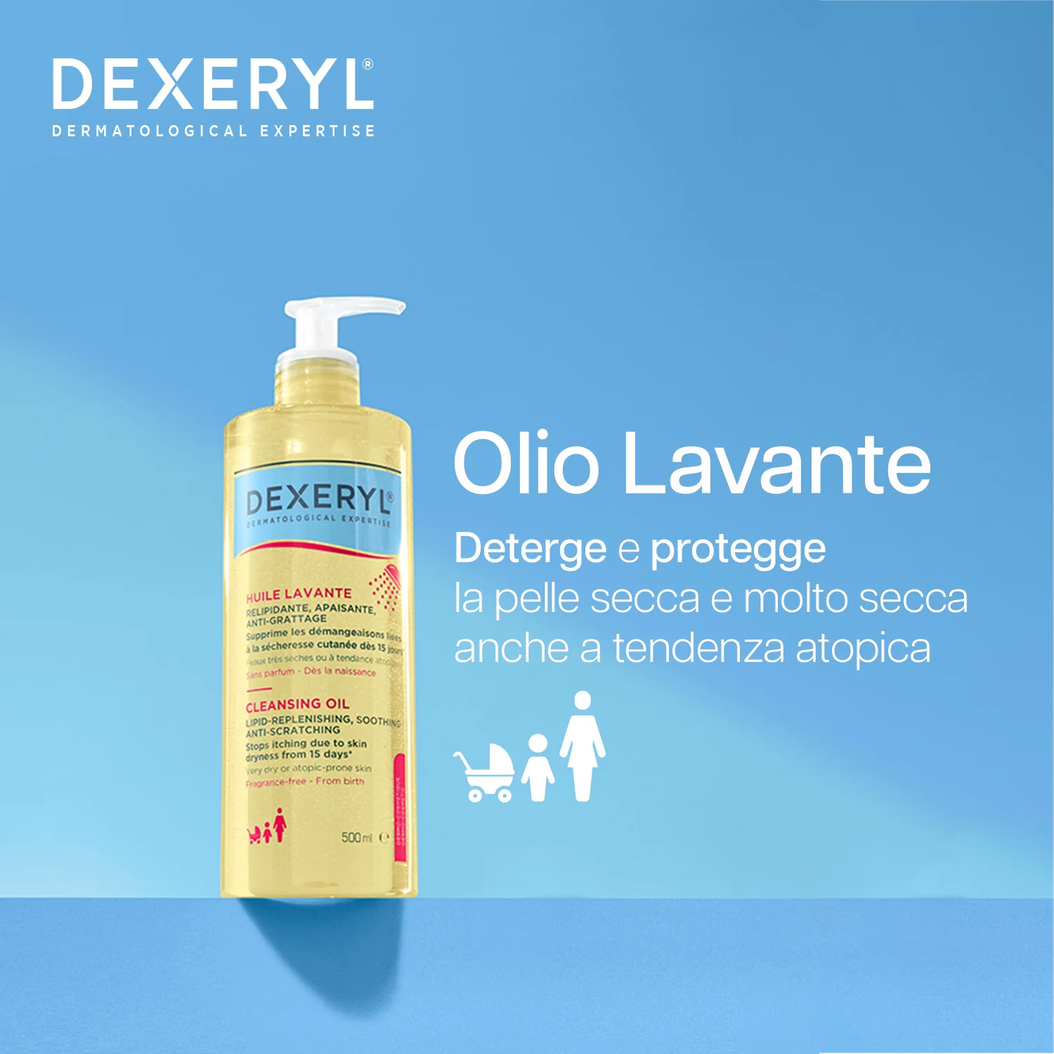 Dexeryl Olio Lavante 500 ml Detergente Corpo e Viso