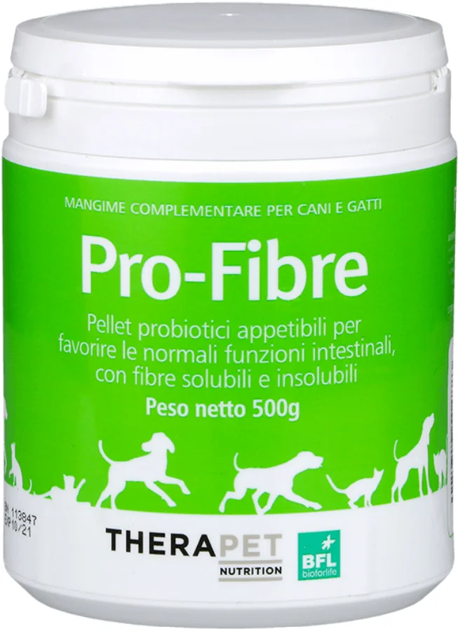 Pro-Fibre Therapet 500 g Per le Normali Funzioni Intestinali di Cani e Gatti