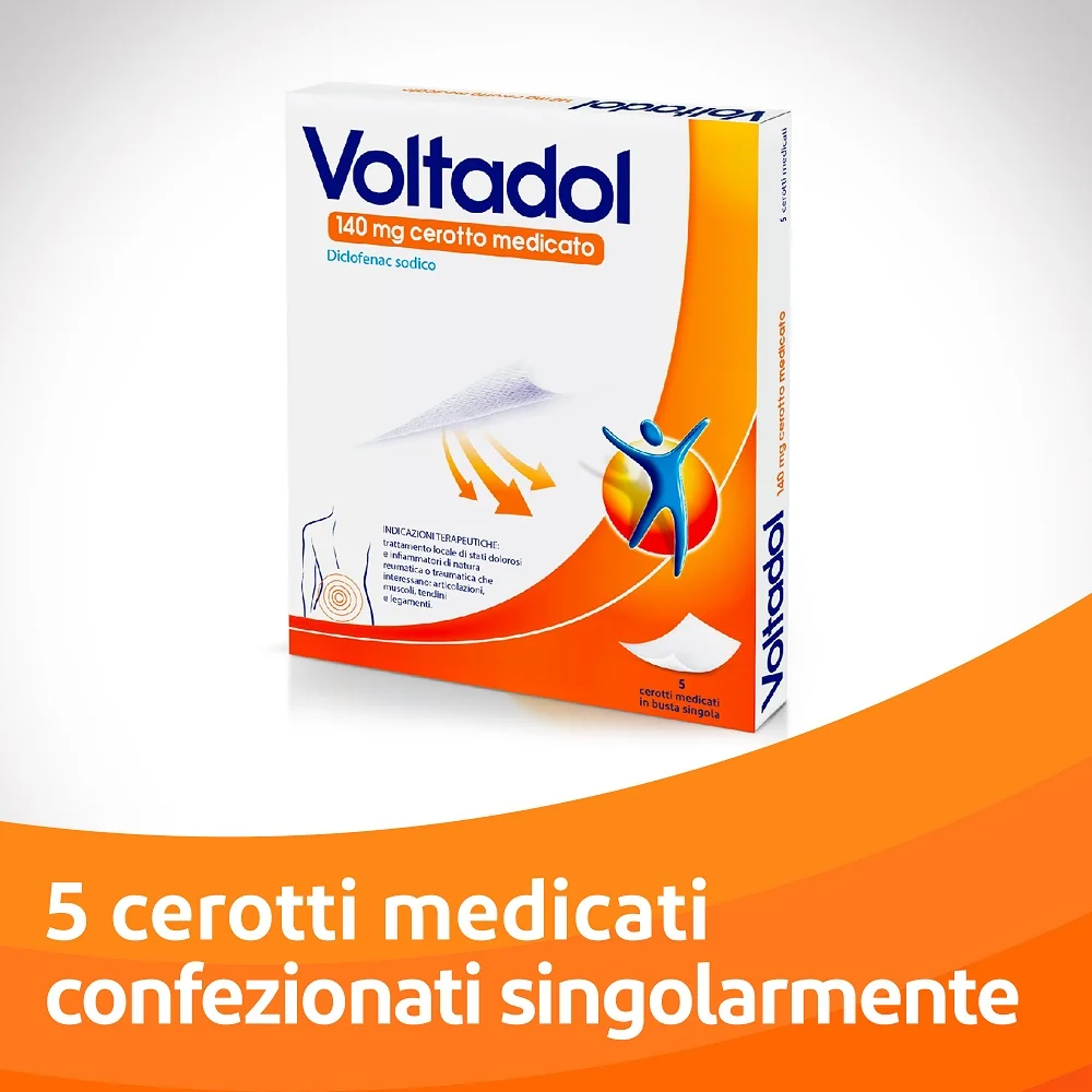 Voltadol 140 mg Diclofenac Sodico Dolori Articolari 5 Cerotti Medicati