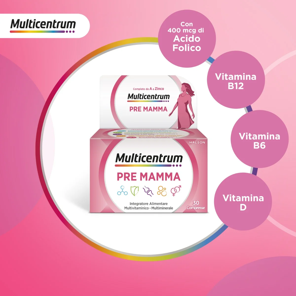 Multicentrum Pre Mamma 30 Compresse Vitamine per Gravidanza