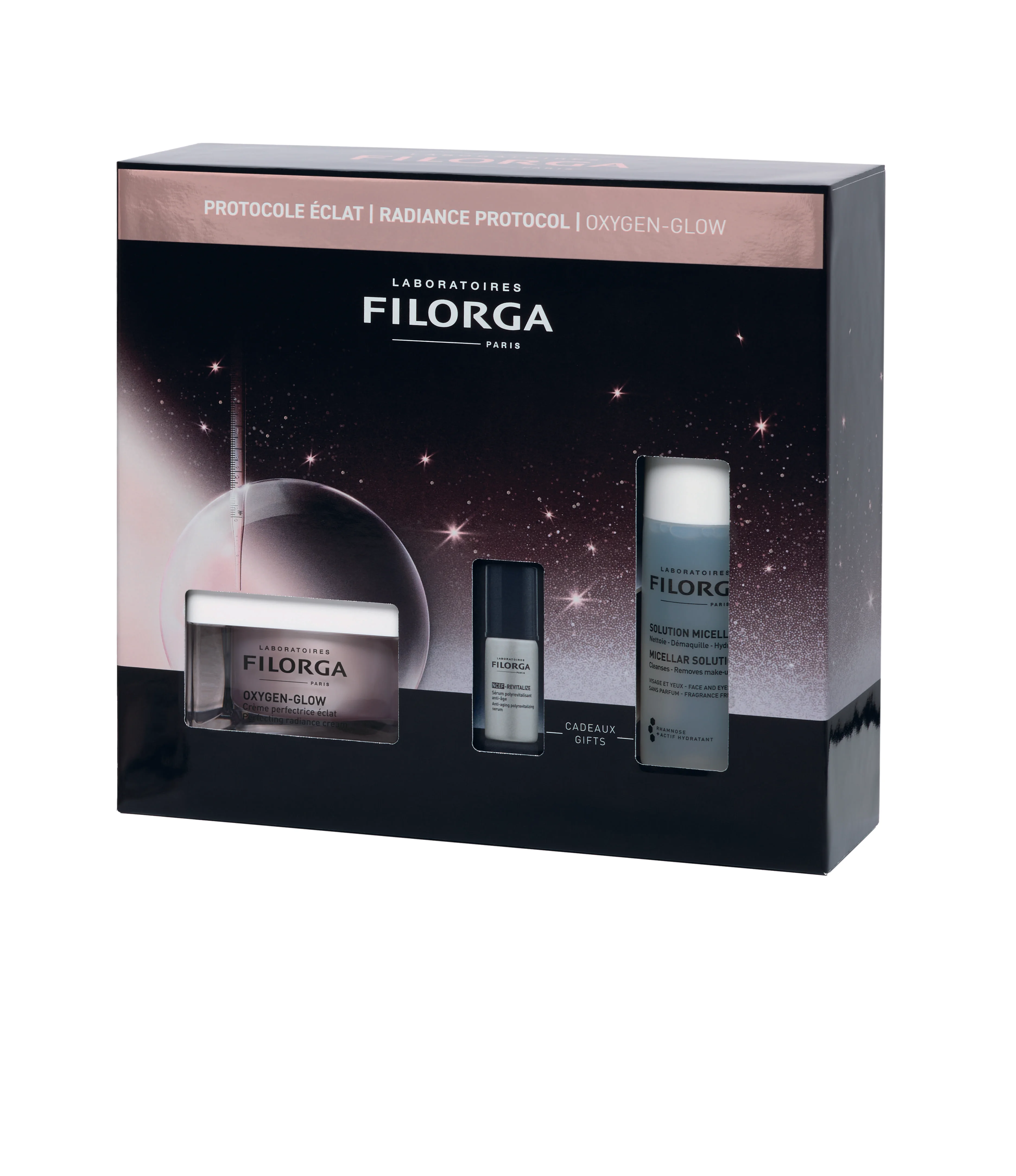 Filorga Xmas Coffret Oxygen Glow 2025 OXYGEN-GLOW CREMA - 50ml + NCEF-REVITALIZE SERUM - 5ml + SOLUZIONE MICELLARE - 50ml