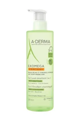 A-Derma Exomega Control Gel 2in1 500 ml Per Pelle Secca e a Tendenza Atopica