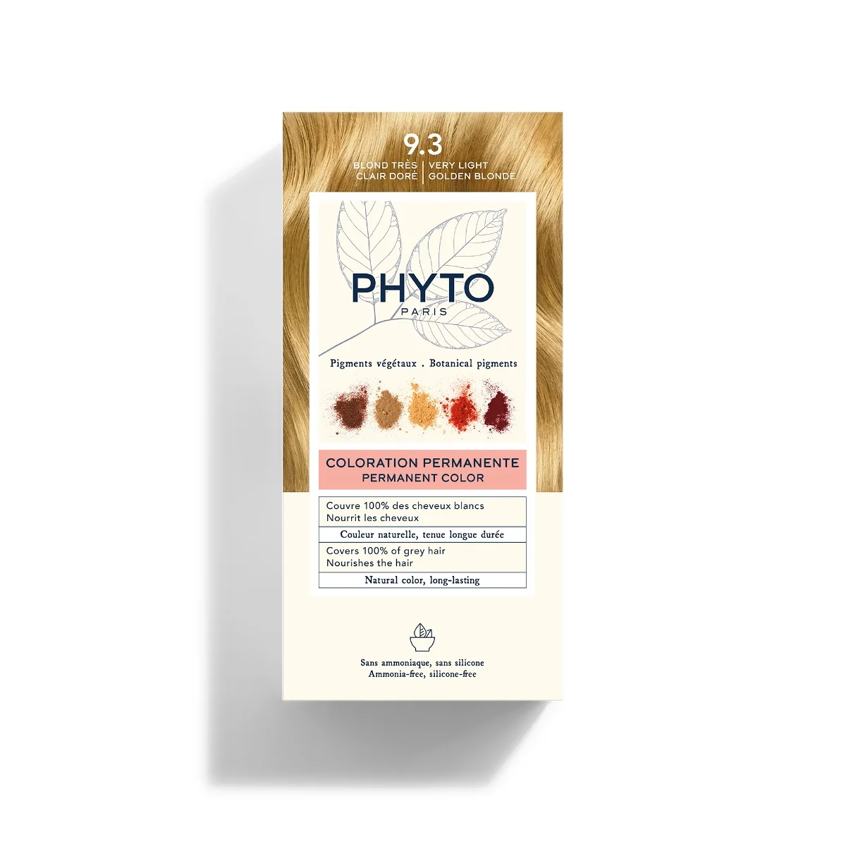 Phyto Phytocolor 9.3 Biondo Chiarissimo Dorato Colorazione Permanente senza Ammoniaca 100% Copertura Capelli Bianchi