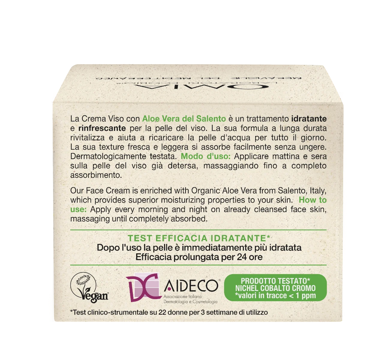 Omia Giara Crema Viso Aloe 50 ml Idratante e Riequilibrante