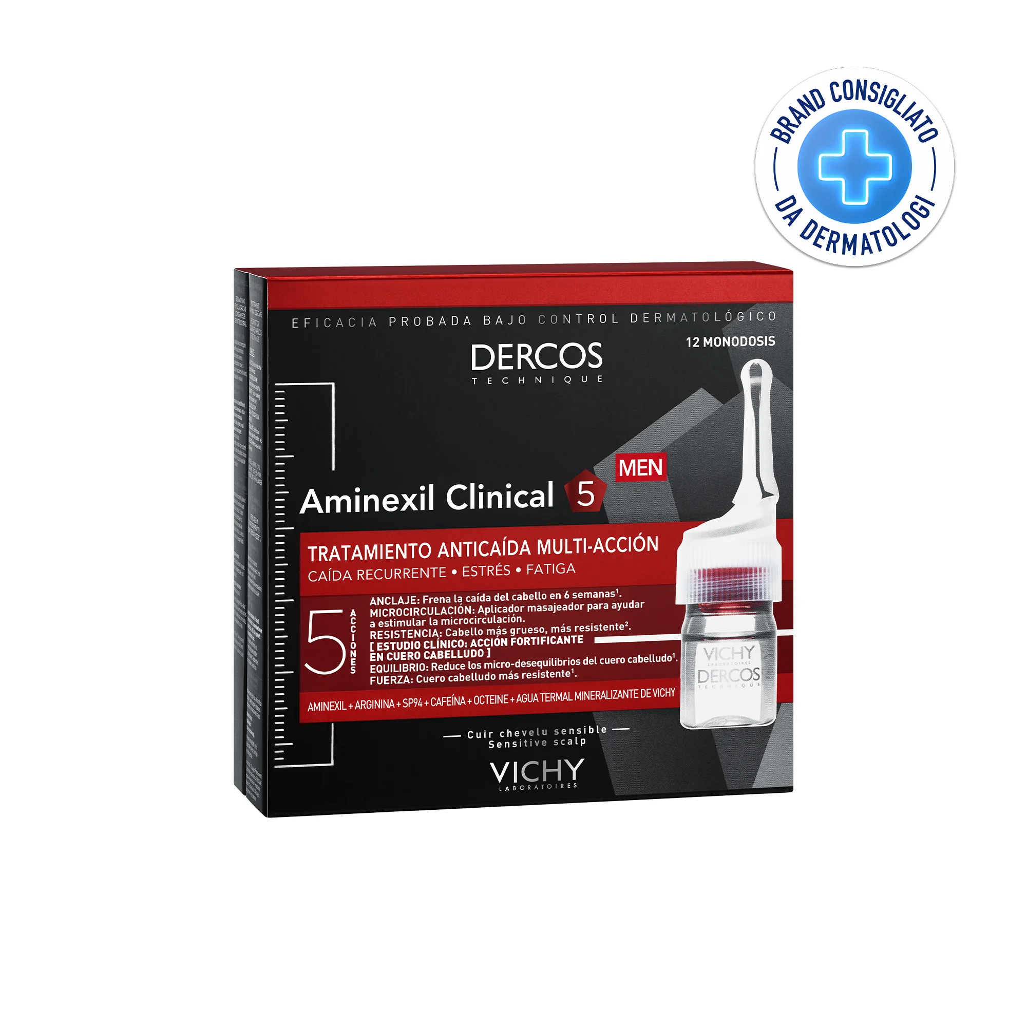 Vichy Dercos Aminexil Uomo 12 Fiale x 6 Ml Anticaduta capelli