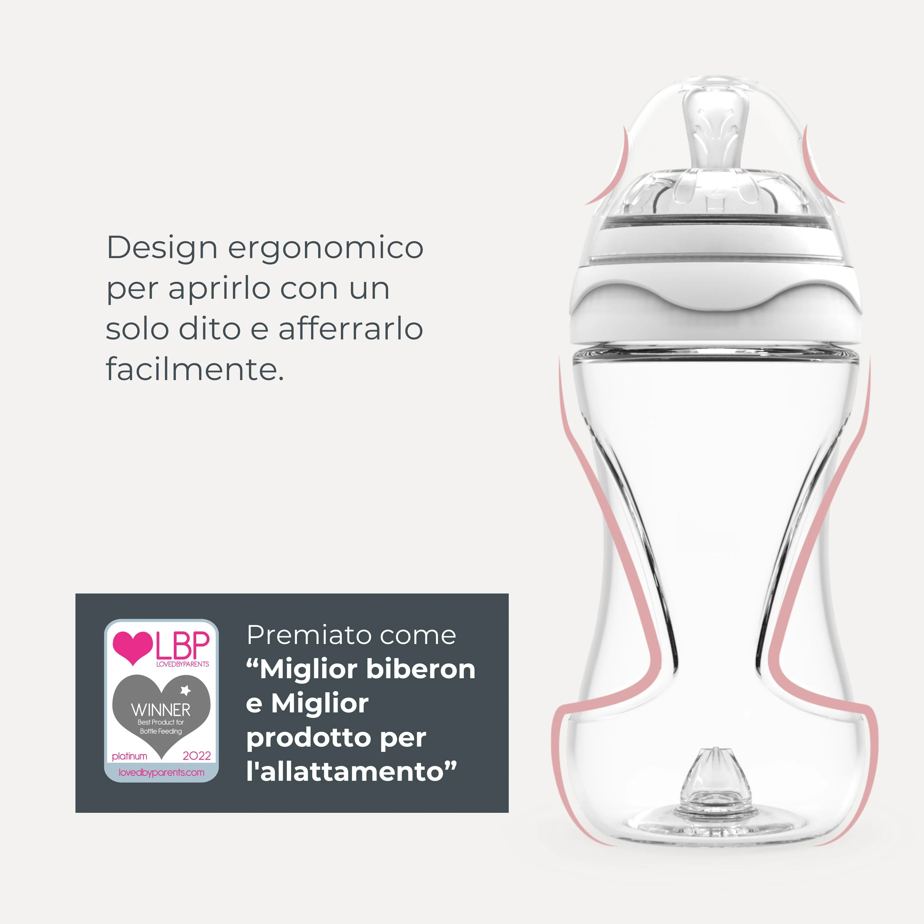 Nuvita Collection Glass Biberon Vetro Blu 240 ml Con Valvola Riduci Coliche